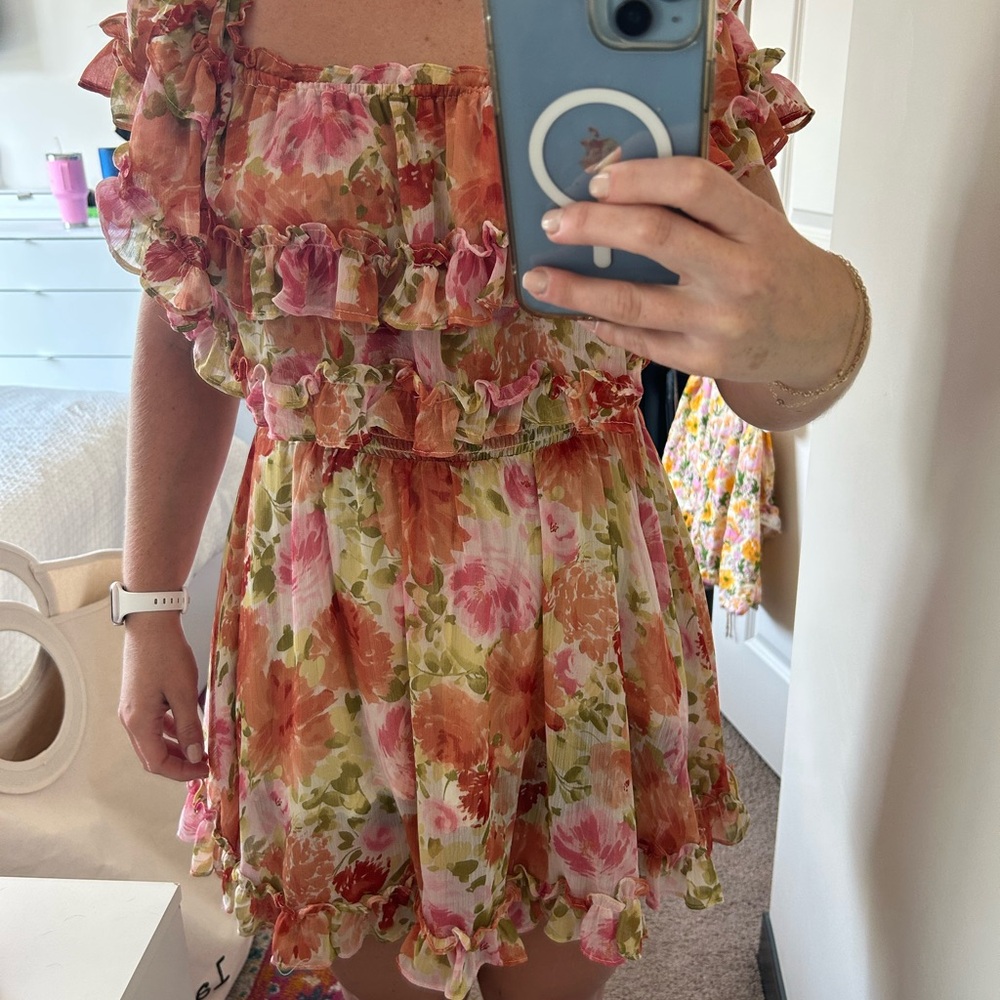 Floral Ruffle Mini Dress - Picture 3 of 5